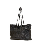 シャネル ココマーク マトラッセ ラージ チェーン トートバッグ ブラック ラムスキン レディース CHANEL 【中古】